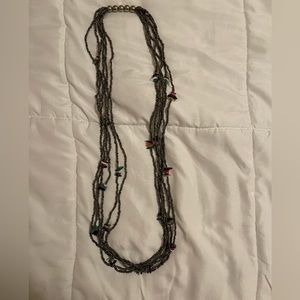 Black Metallic Beaded Necklace